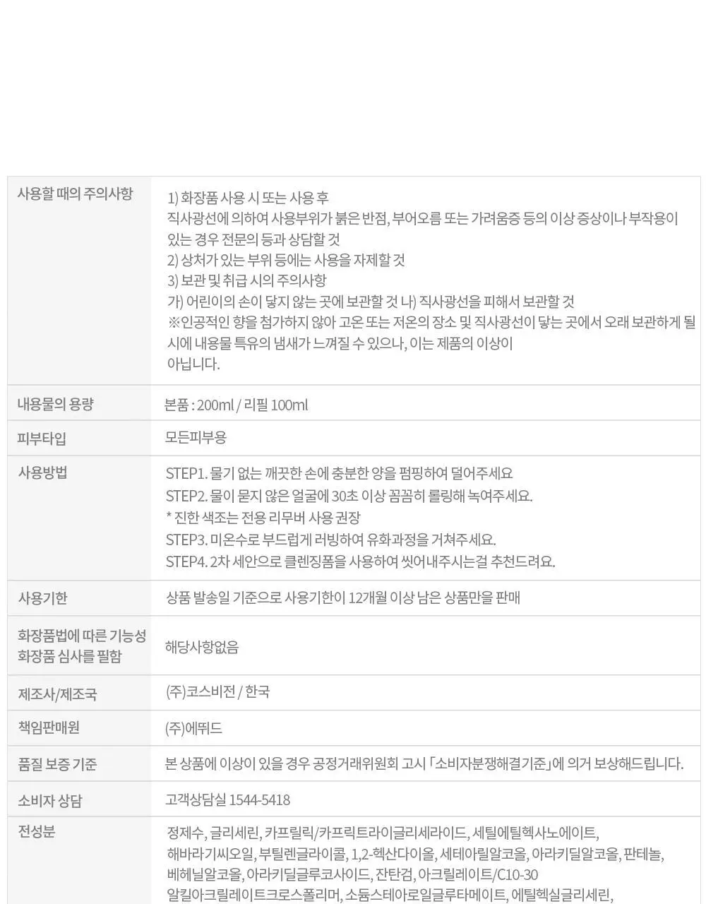[리필증정] 에뛰드 순정 약산성 클렌징밀크 200ml 기획 (+100ml 리필) 상세페이지 17